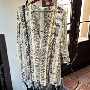 CAbi Black and White Patterned Blouse